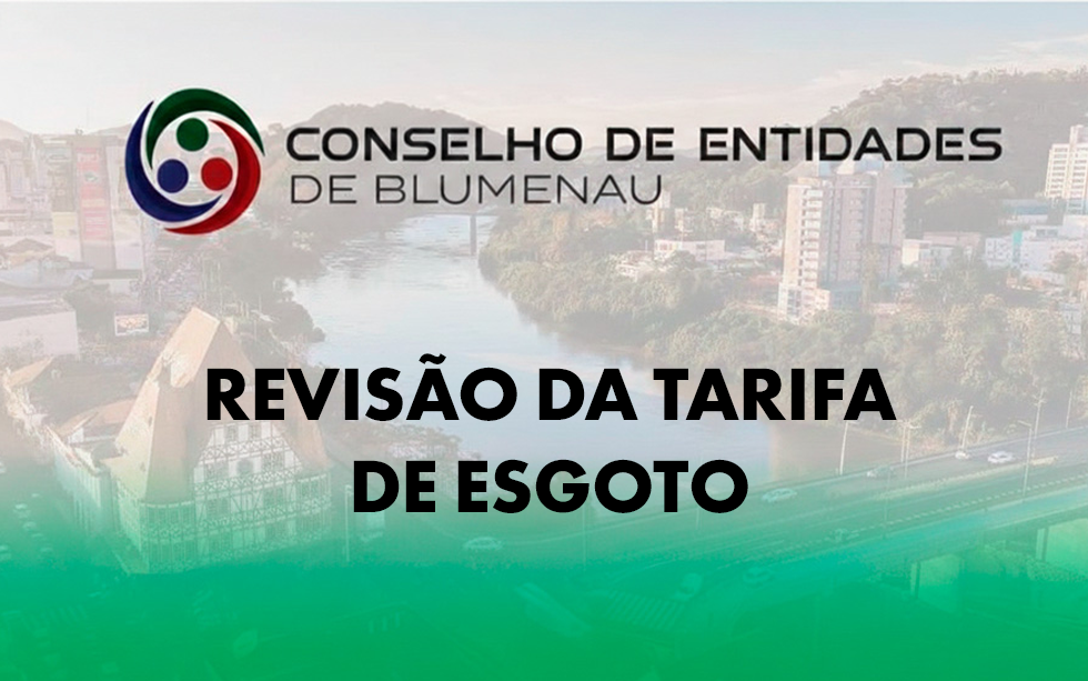 Revisão da tarifa de esgoto em Blumenau